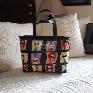Woven hand painted bag